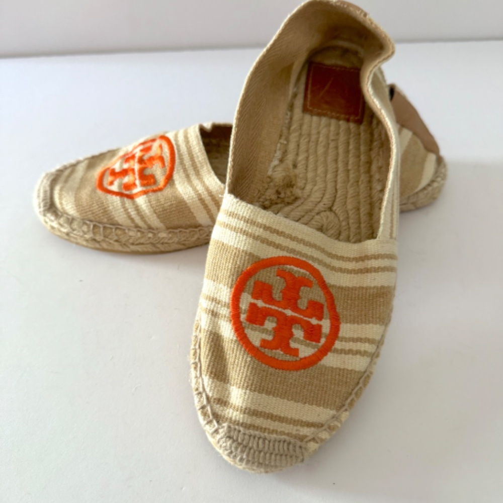 Tory Burch Tan and Orange Espadrilles NWOT - Picture 6 of 10